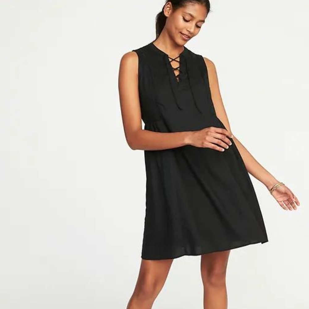 Old Navy Lace-Up Sleeveless Swing Dress for Women